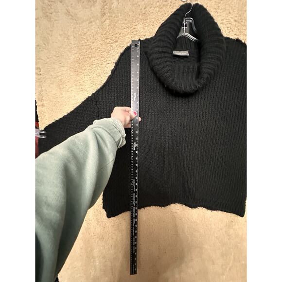 Wooden Ships Black Chunky Turtleneck Sweater Sz S/M Mohair Wool Balloon Sleeves - Picture 14 of 16